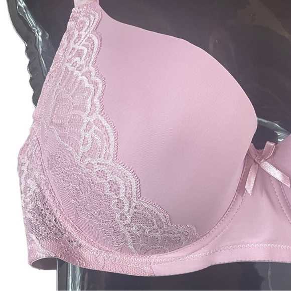 VADALALA Pink/lilac Lace Detail Underwire Padded Bra. - Picture 2 of 10